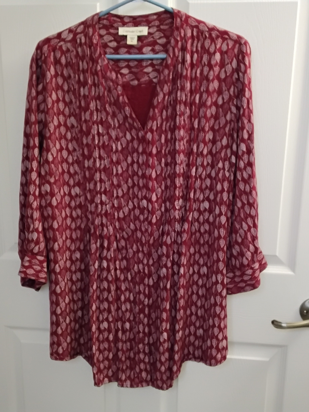 Coldwater Creek Creanberry Wine Top Size XL